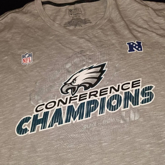 Fanatics Mens Gray NFL Pro Line Philadelphia Eagles Conference Champions Tshirt - Picture 2 of 3
